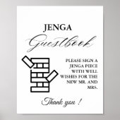 ミニマルモダン結婚Jenga Game Guestbook Sign ポスター (正面)