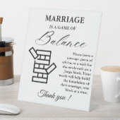 ミニマルモダン結婚Jenga Game Guestbook Sign 台座サイン (インサイチュ)