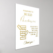 ミニマルモダン結婚Jenga Game Guestbook Sign 箔ポスター (レイダウン)