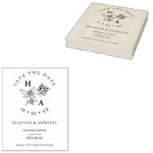 ミニマルモダン結婚Wilflowers Bunchイニシャル ラバースタンプ (押印)