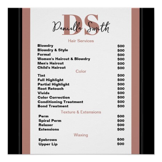 ミニマルモダン美容師 ポスター (正面)