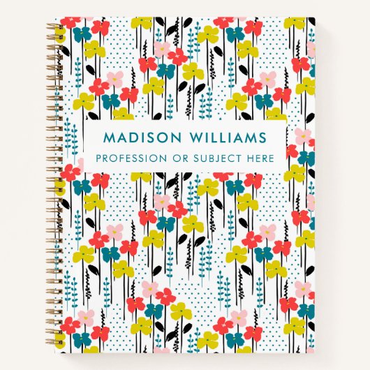 ミニマルモダン花手帳 ノートブック (正面)