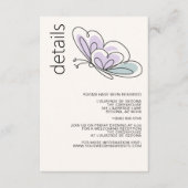 ミニマルモダン薄紫とダスティブルーバタフライ エンクロージャーカード (正面)
