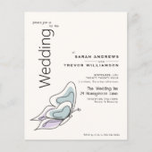 ミニマルモダン薄紫とダスティブルーバタフライ チラシ (正面)