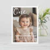 ミニマルモダン誕生日招待状 招待状 (スタンド正面)