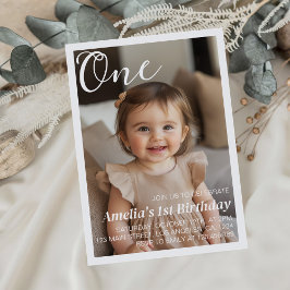 ミニマルモダン誕生日招待状 招待状