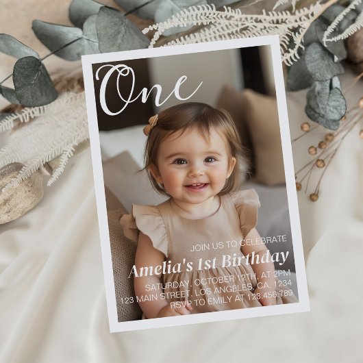 ミニマルモダン誕生日招待状 招待状