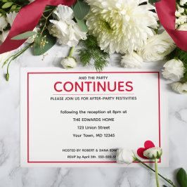 ミニマルモダン赤いハート後パーティー エンクロージャーカード