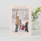 ミニマルモダン赤面グレイ最も幸せな休日の写真 シーズンカード (スタンド正面)