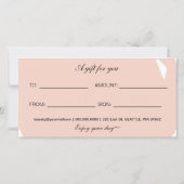 ミニマルモダン赤面サロンスパ贈与証 (裏面)