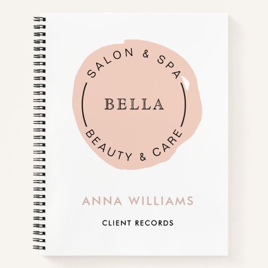 ミニマルモダン赤面サロン及びスパ ノートブック (正面)