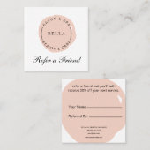 ミニマルモダン赤面サロン及びスパ 紹介カード (正面/裏面)