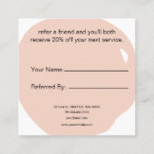 ミニマルモダン赤面サロン及びスパ 紹介カード (裏面)