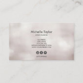 ミニマルモダン赤面パール署名スクリプト 名刺 (裏面)