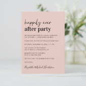 ミニマルモダン赤面ピンクのウェディングレセプション 招待状 (スタンド正面)