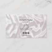 ミニマルモダン赤面ピンクのシルクの署名スクリプト 名刺 (裏面)