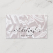 ミニマルモダン赤面ピンクのシルクの署名スクリプト 名刺 (正面)