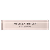 ミニマルモダン赤面ピンクデスク名プレート デスクネームプレート (正面)