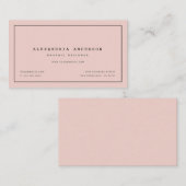 ミニマルモダン赤面ピンクビジネスカード 名刺 (正面/裏面)