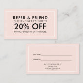 ミニマルモダン赤面ピンク紹介 紹介カード (正面/裏面)