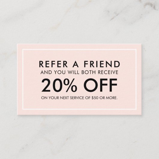 ミニマルモダン赤面ピンク紹介 紹介カード (正面)