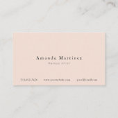 ミニマルモダン赤面ピンクxブラック 名刺 (裏面)