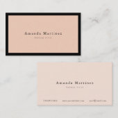 ミニマルモダン赤面ピンクxブラック 名刺 (正面/裏面)