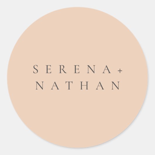 ミニマルモダン赤面ピーチ結婚デリケート ラウンドシール (正面)