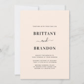 ミニマルモダン赤面ピ結婚ンク 招待状 (正面)