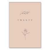 ミニマルモダン赤面ファインアート結婚フローラ テーブルナンバー (裏面)