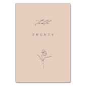 ミニマルモダン赤面ファインアート結婚フローラ テーブルナンバー (正面)