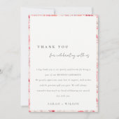 ミニマルモダン赤面ペイズリー結婚タイポグラフィ サンキューカード (正面)