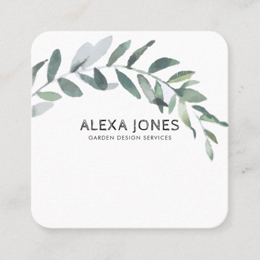ミニマルモダン造園ガーデンデザインスクエア スクエア名刺 (正面)