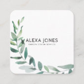 ミニマルモダン造園ガーデンデザイン スクエア名刺 (正面)