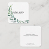 ミニマルモダン造園ガーデンデザイン スクエア名刺 (正面/裏面)