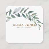 ミニマルモダン造園ガーデンデザイン スクエア名刺 (正面)