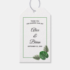 ミニマルモダン野結婚緑 ギフトタグ