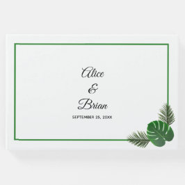 ミニマルモダン野結婚緑 ゲストブック