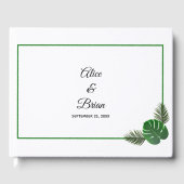 ミニマルモダン野結婚緑 ゲストブック (正面)