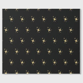 ミニマルモダン金ゴールドはブラッククリスマスプレゼントを主演 ラッピングペーパー (フラット)