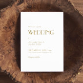 ミニマルモダン金ゴールドアールデコ全結婚体 招待状