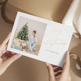 ミニマルモダン金ゴールドクリスマス 箔シーズンカード