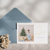 ミニマルモダン金ゴールドクリスマス 箔シーズンカード