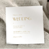 ミニマルモダン金ゴールドスクエアデコオールワン結婚ズ 招待状