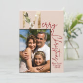 ミニマルモダン金ゴールドフォトクリスマスカード 招待状 (スタンド正面)