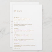 ミニマルモダン金ゴールド結婚のメニュー (正面/裏面)