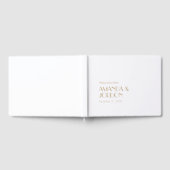 ミニマルモダン金ゴールド結婚アールデコのゲストブック ゲストブック (全面)