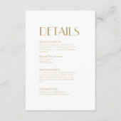 ミニマルモダン金ゴールド結婚アールデコ詳細 エンクロージャーカード (正面)