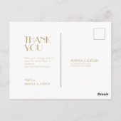 ミニマルモダン金ゴールド結婚アールデコ ポストカード (裏面)