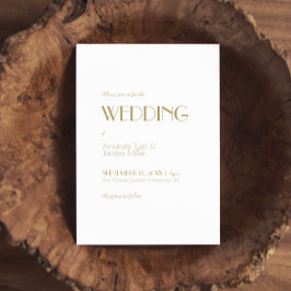 ミニマルモダン金ゴールド結婚アールデコ 招待状